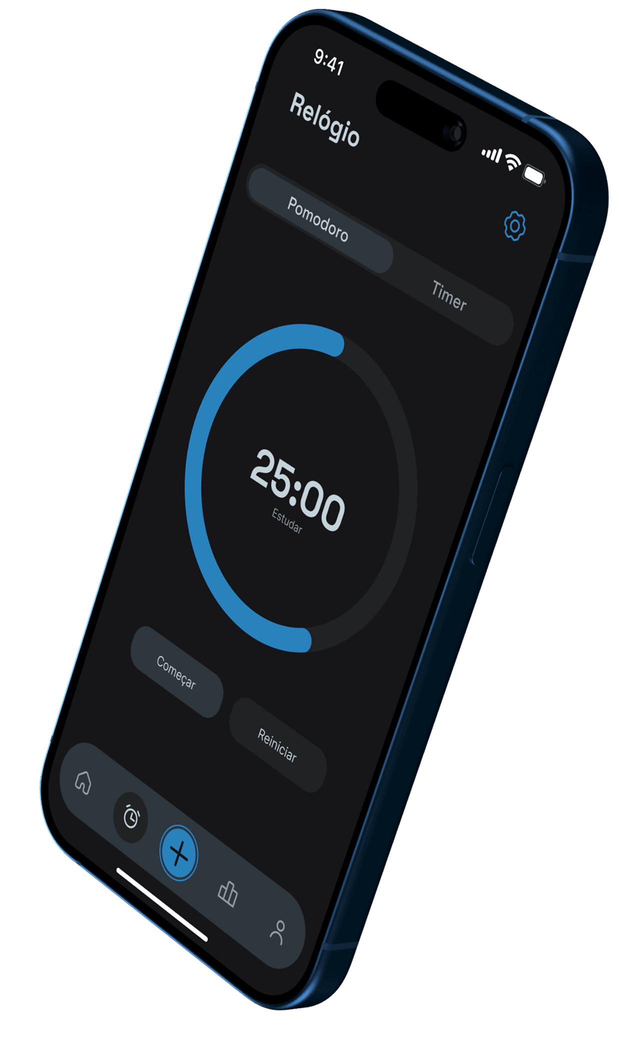 mockup demonstrando funcionaidade pomodoro